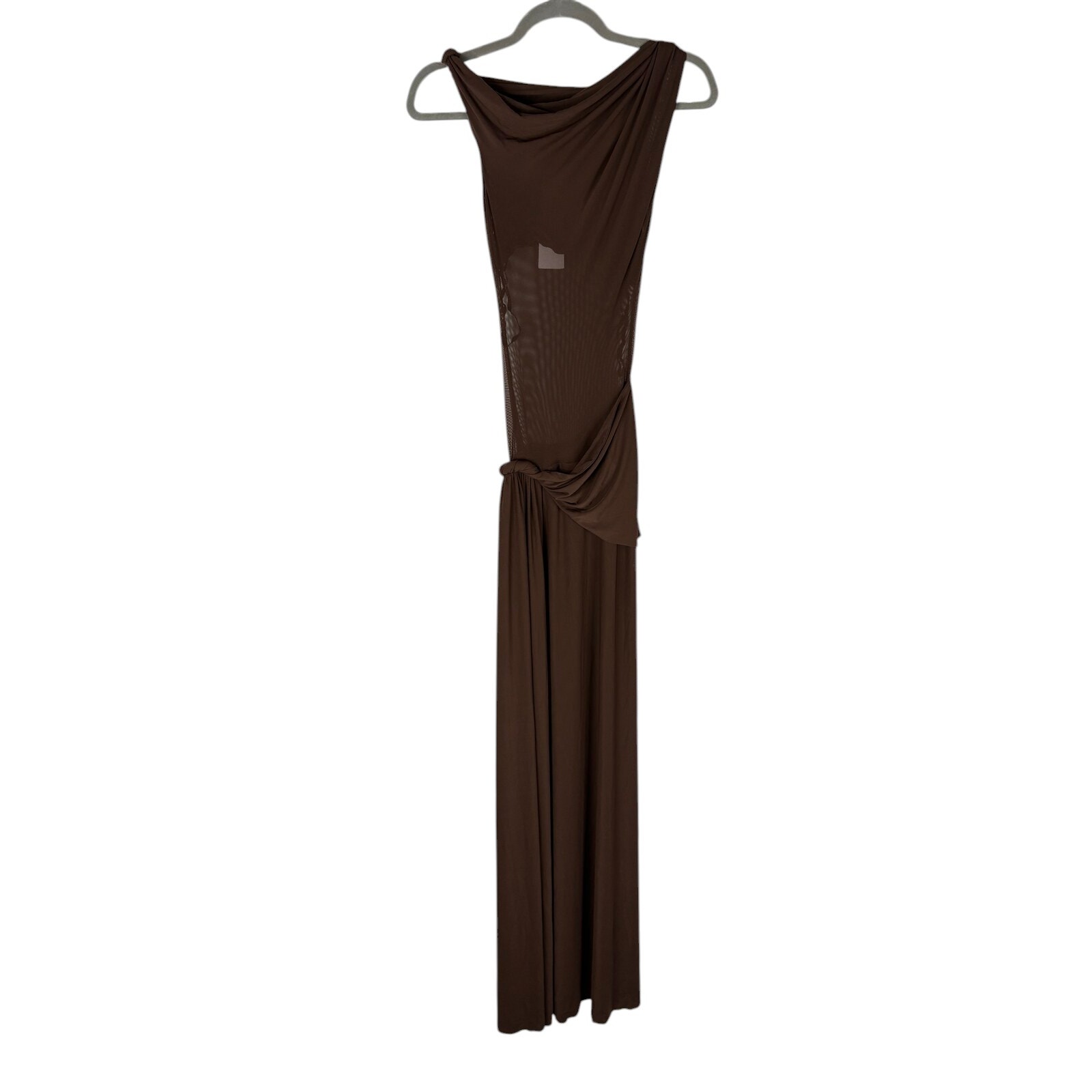 Misha Sisal Maxi Dress Draped Mesh Party Formal Prom Wedding Guest Gala Hoco Xxs — image 5 of 8